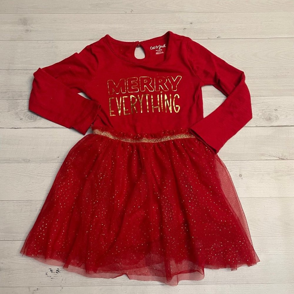 Cat & Jack girls merry everything dress 4/5
